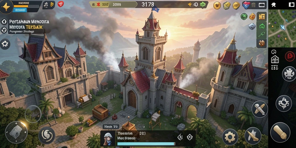 Tampilan gameplay menara pertahanan yang mendebarkan dan strategis.