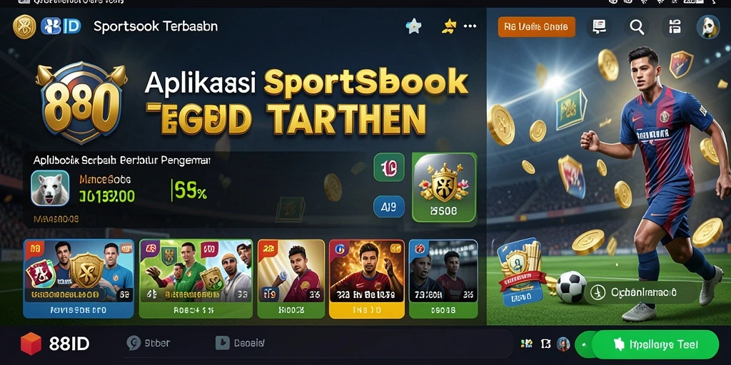 Tampilan utama aplikasi 88ID menampilkan berbagai pilihan taruhan olahraga.