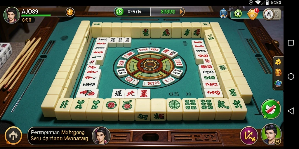 Screenshot AJO89 menampilkan gameplay Mahjong yang seru.