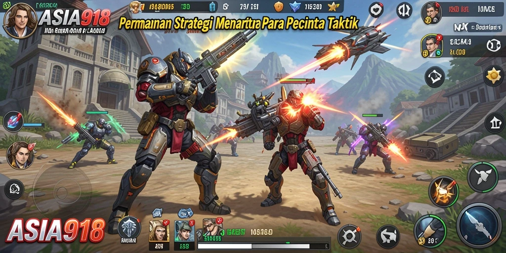 Tangkapan layar menunjukkan aksi strategi intens dalam ASIA918.