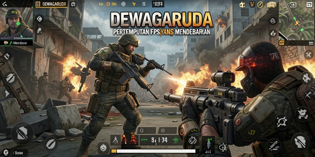 Tangkapan layar menunjukkan aksi mendebarkan di DEWAGARUDA dengan peluru berdesingan.