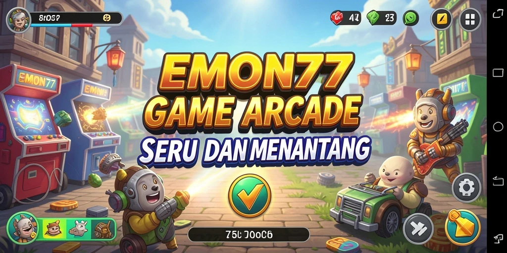 Tampilan gameplay EMON77 yang penuh warna dan dinamis.