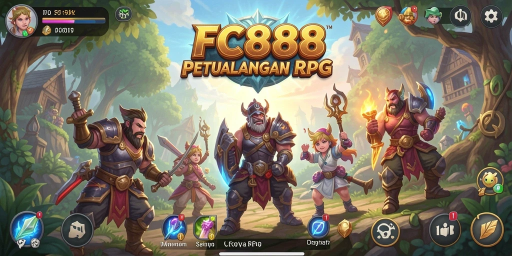 Screenshot gameplay FC888 menampilkan aksi seru dalam petualangan RPG.