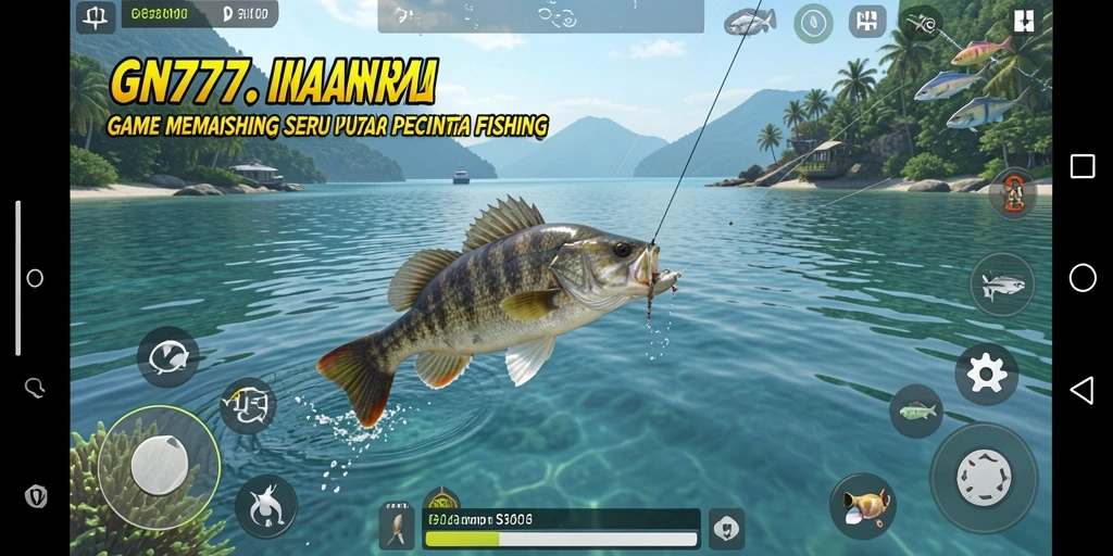 Screenshot gameplay GN777 yang menampilkan suasana memancing yang menenangkan.