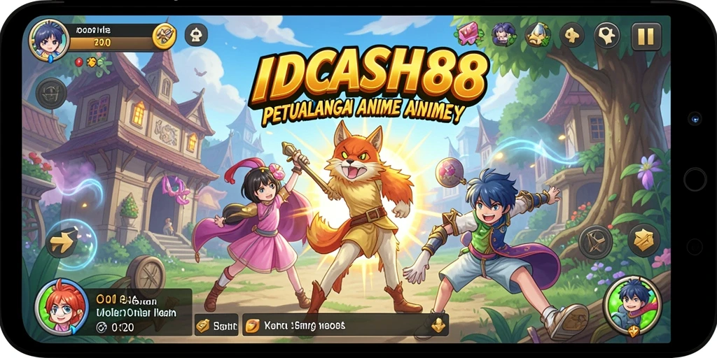 Gameplay seru IDCASH88 dengan karakter anime yang menarik.
