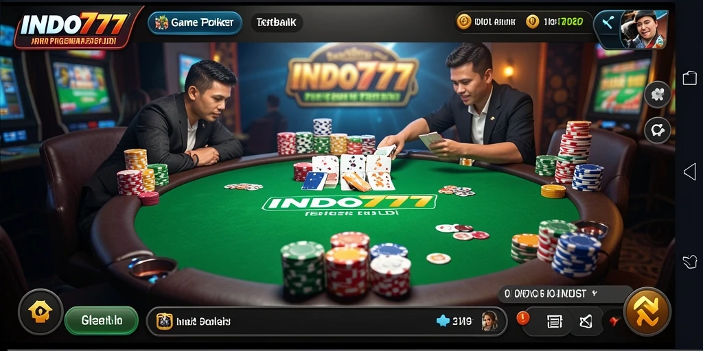 Tampilan gameplay Poker di INDO777 yang menarik dan interaktif.