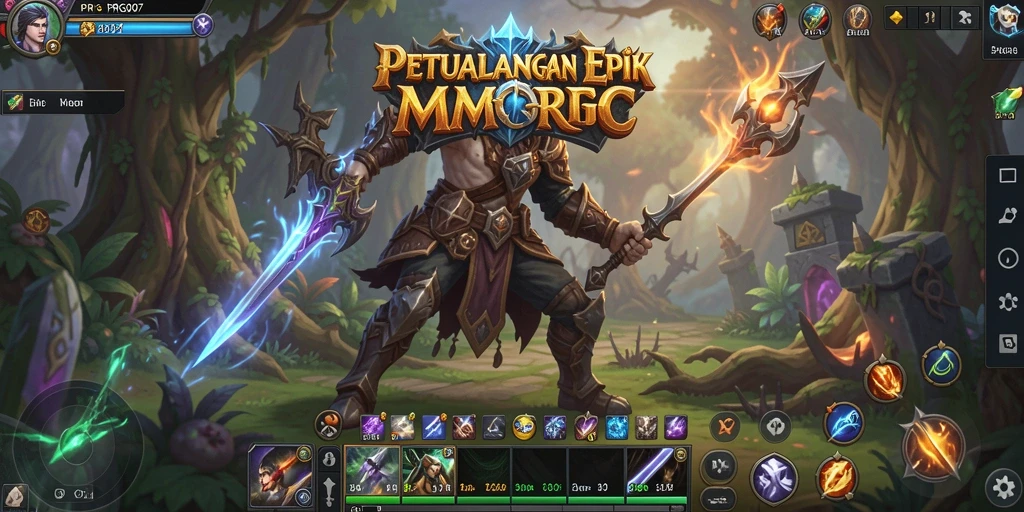 Tampilan gameplay seru di dalam dunia fantasi PRG007.