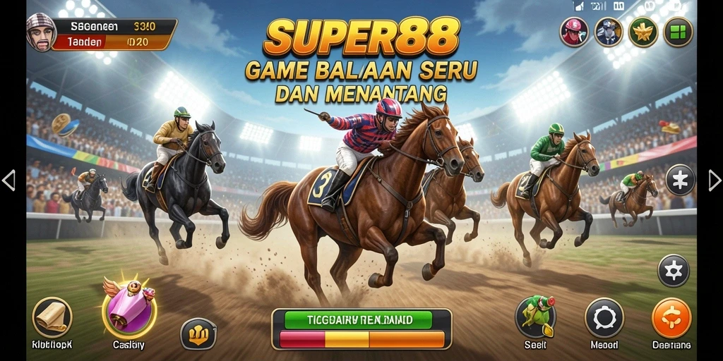 Gameplay menarik dari SUPER88 saat balapan dengan mobil cepat dan lintasan menantang.